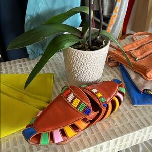 Farm Rio color block mules